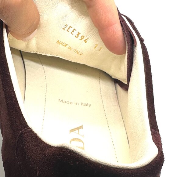 PRADA Mens Lane Triangle Logo T Toe Suede Lace Up Low Top Sneakers Shoes - Picture 14 of 16